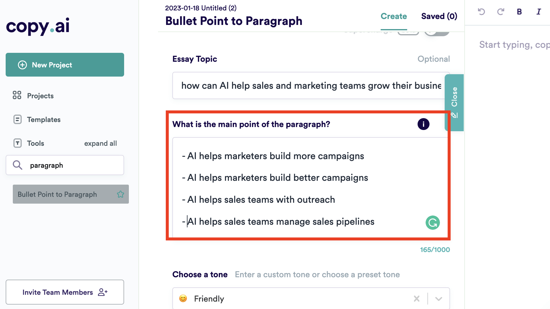 AI Paragraph Generator