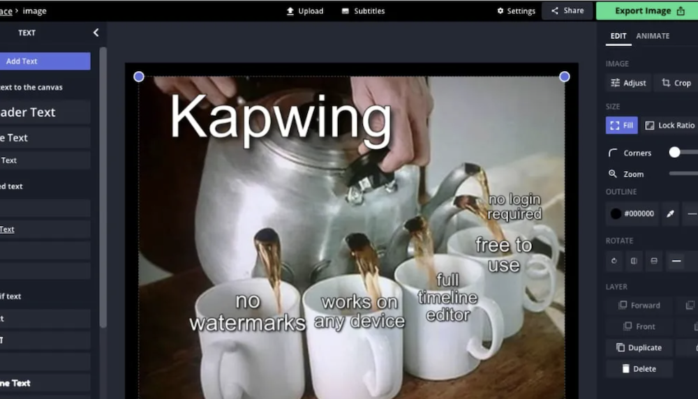 Kapwing’s AI Meme Generator