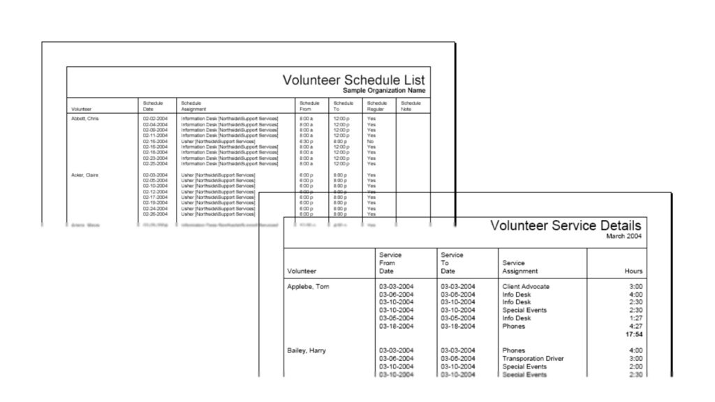 Volgistics Report
