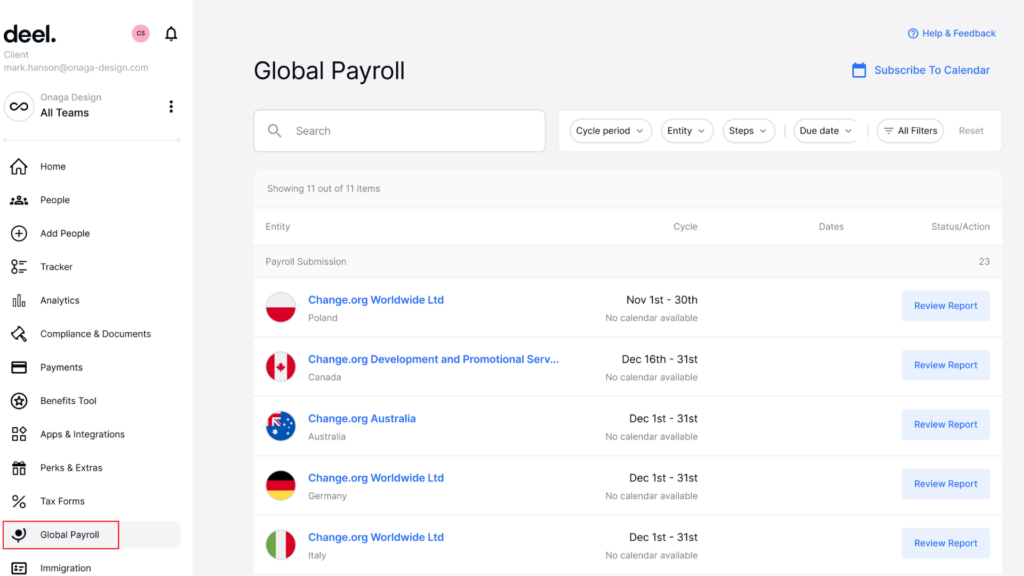 Deel global payroll