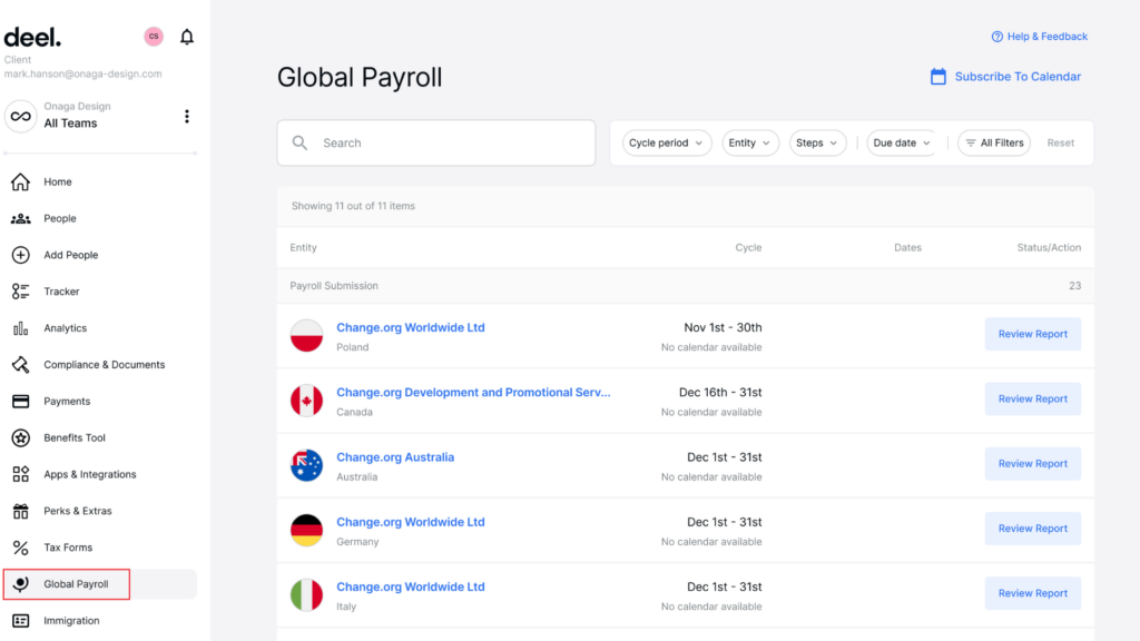 Deel global payroll