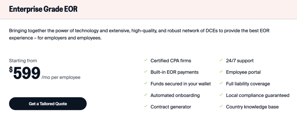 Papaya Global EOR pricing plan 