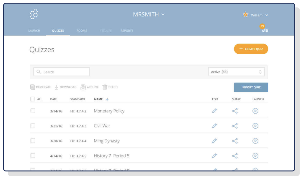 Socrative quizzes