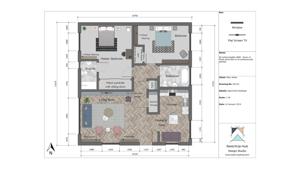 SketchUp floor plan design