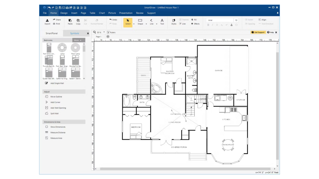 SmartDraw floor plan design