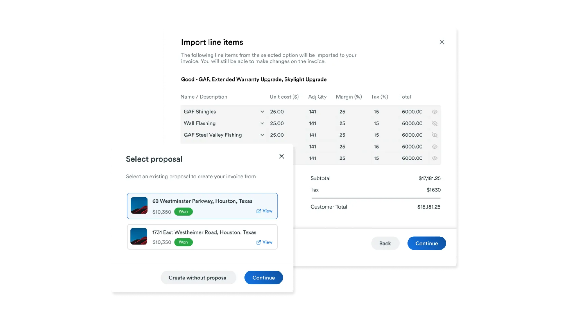 Roofr Proposal Creation