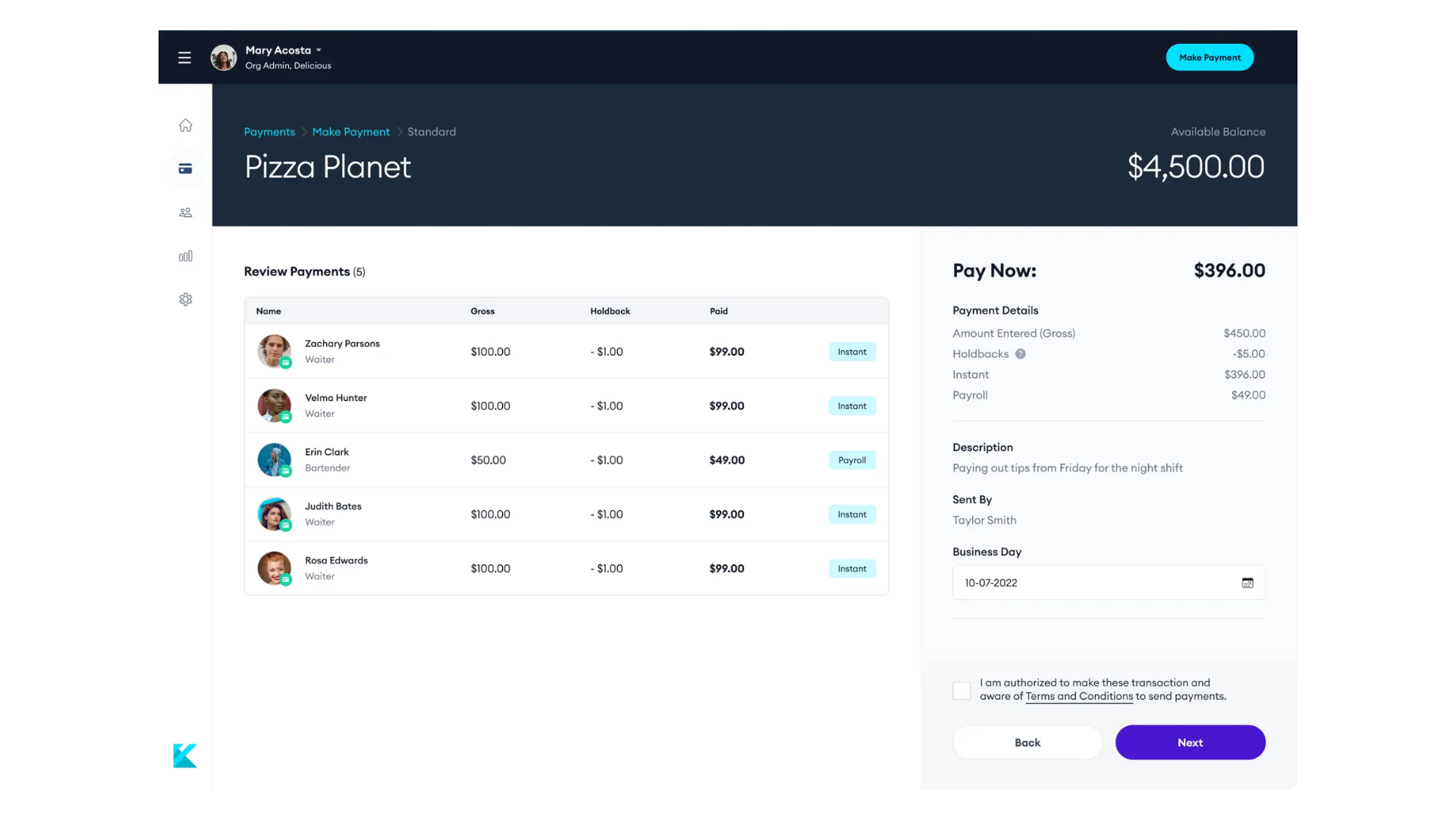 Kickfin instant tip payouts