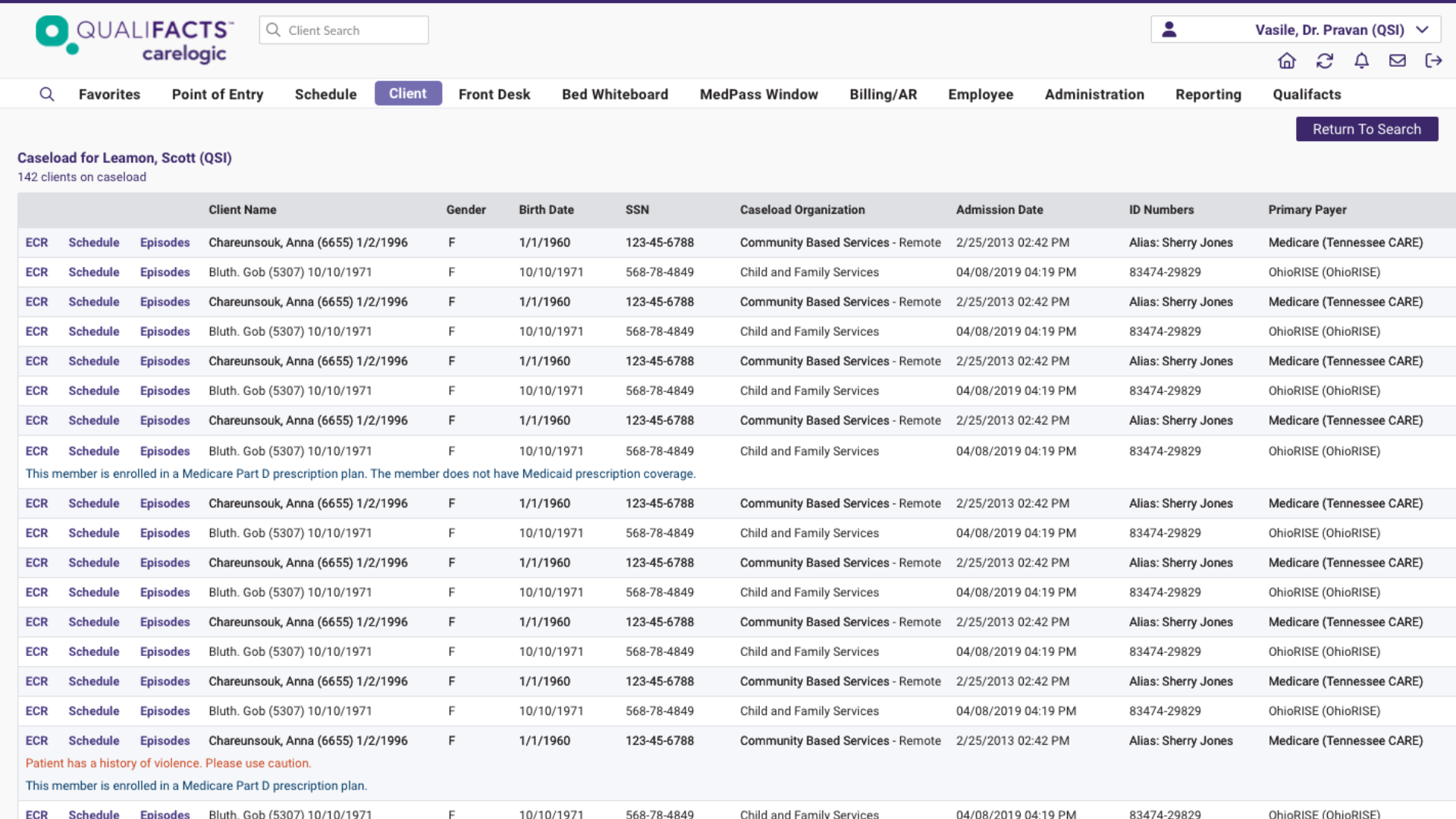 Automated Client Data of CareLogic