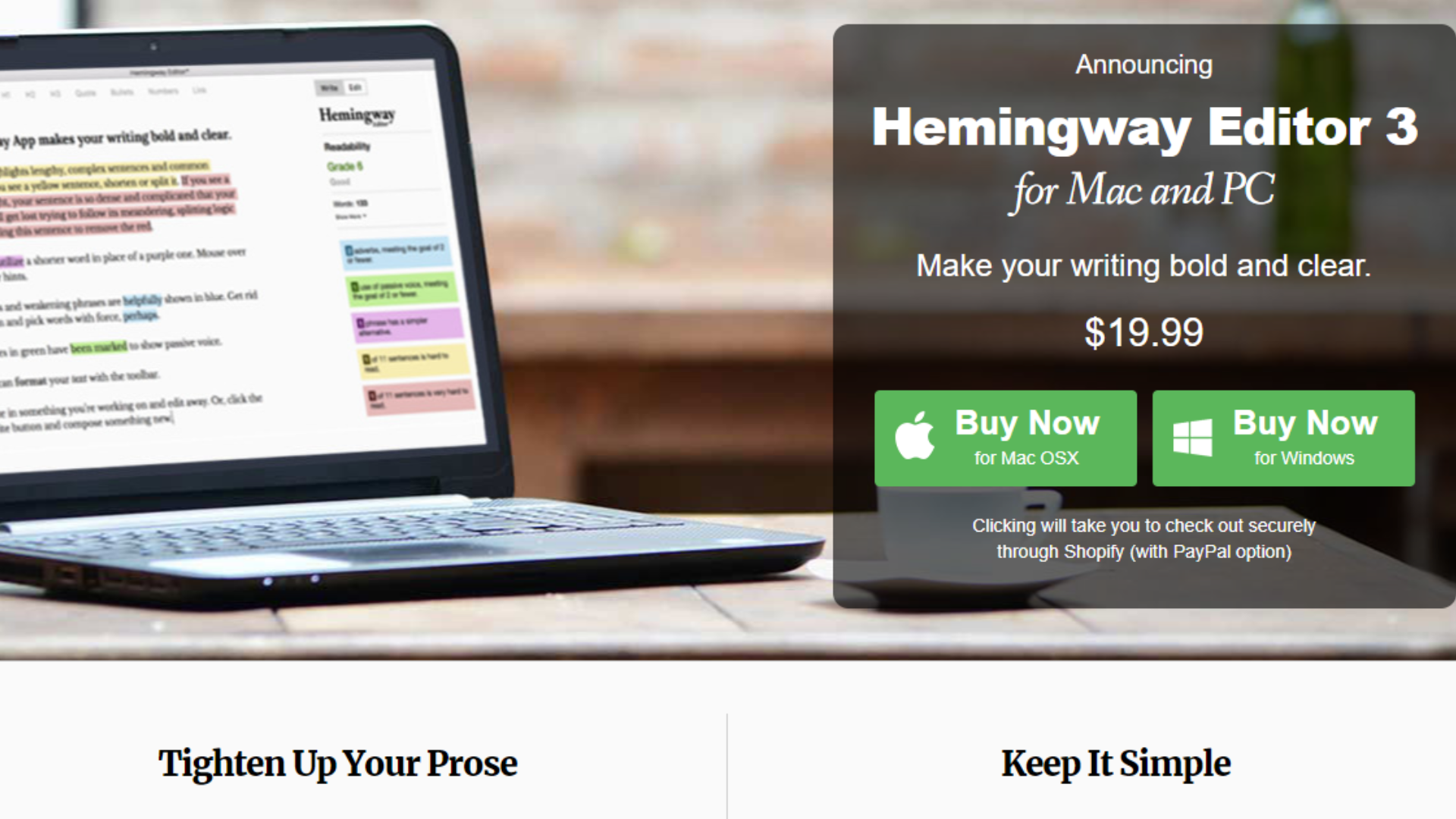 Hemingway App for Desktop Price