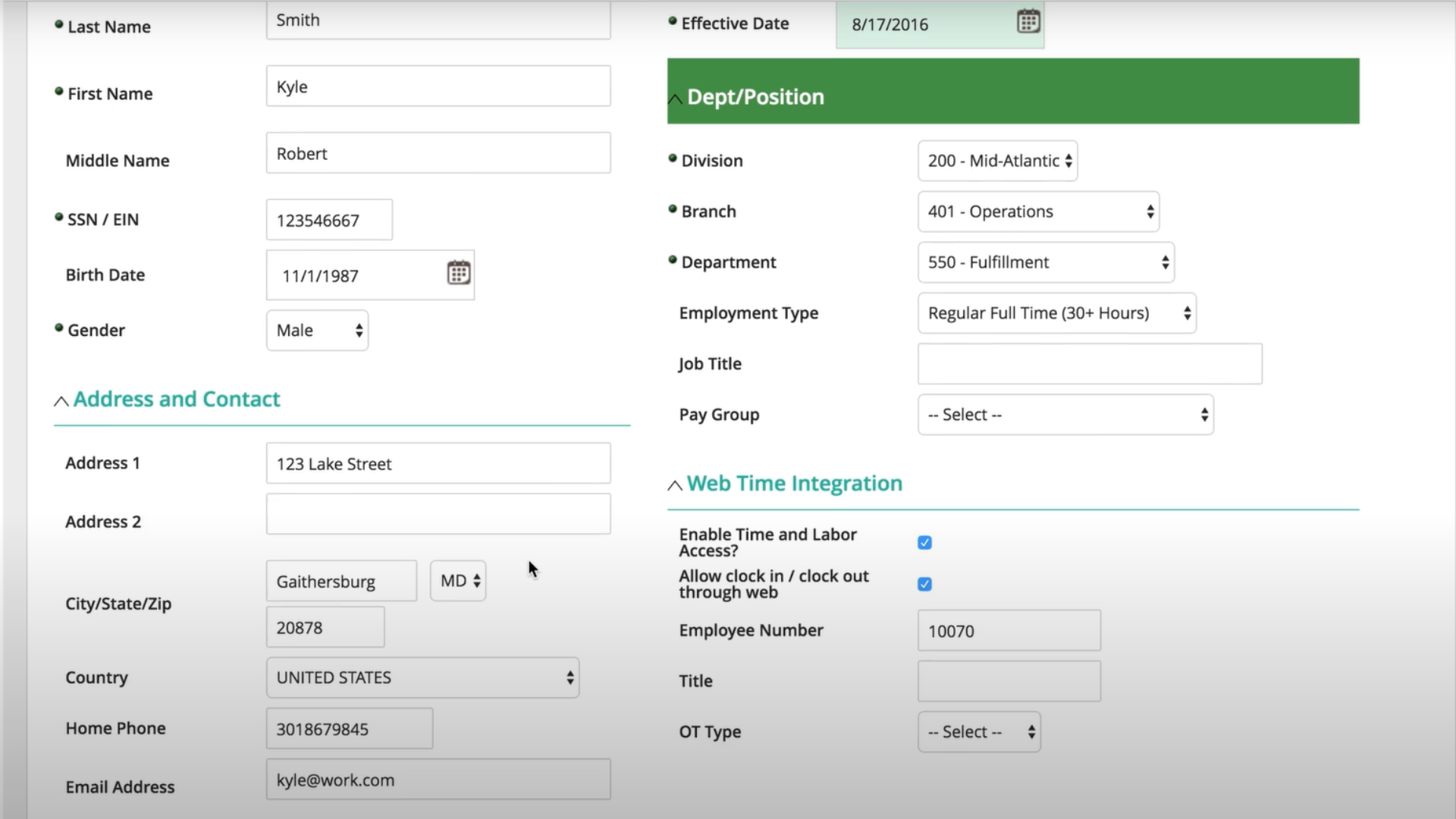 Integrated payroll system