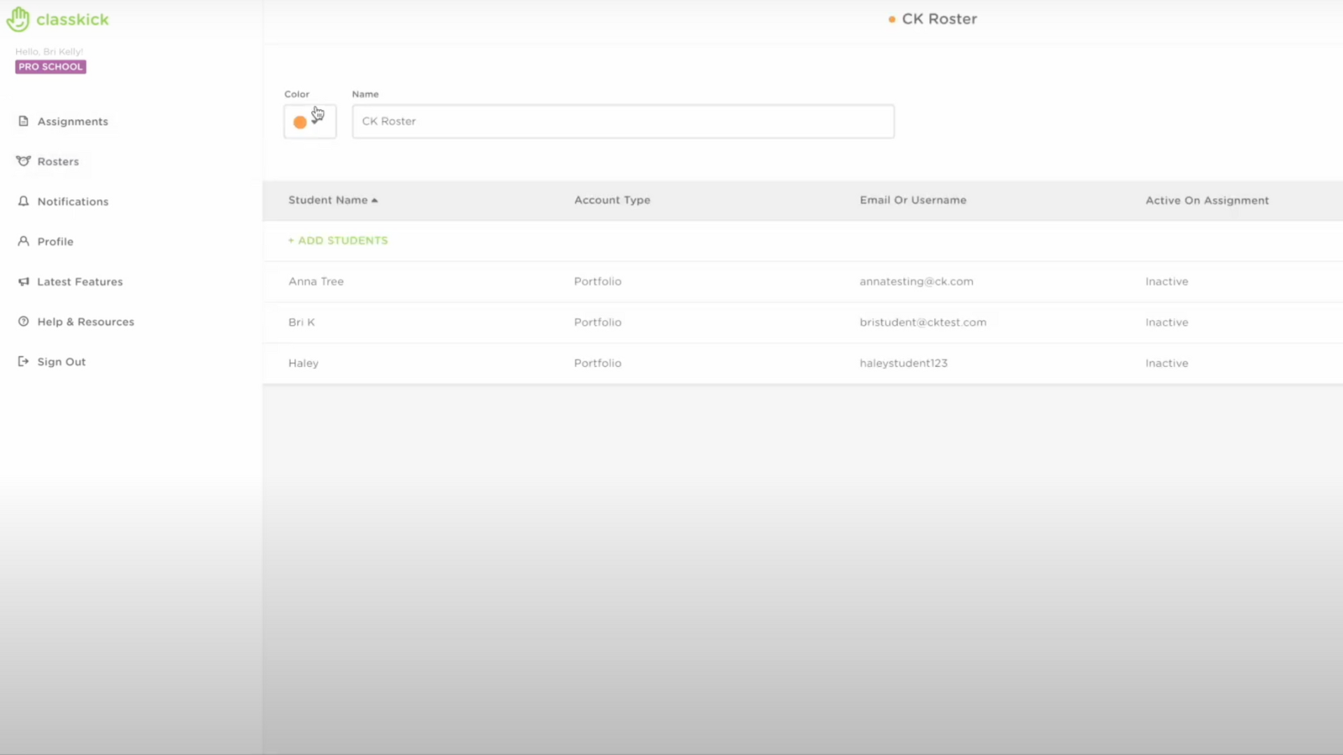 Classkick student monitoring