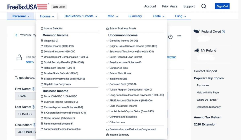 FreeTaxUSA - tax filing software