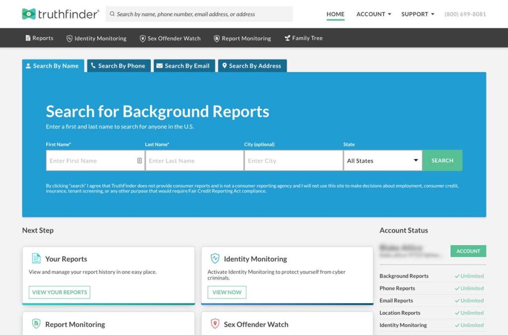 Truthfinder background check