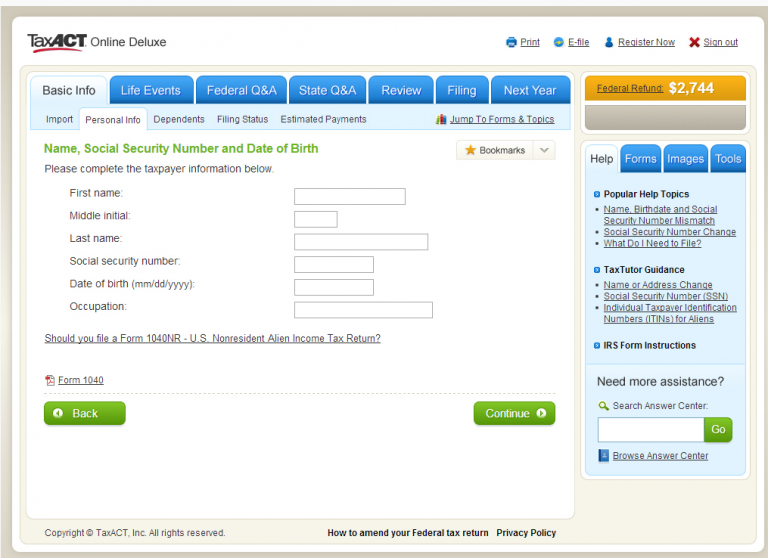 TaxAct - tax filing software