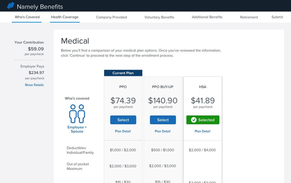 Namely - benefits decision support 