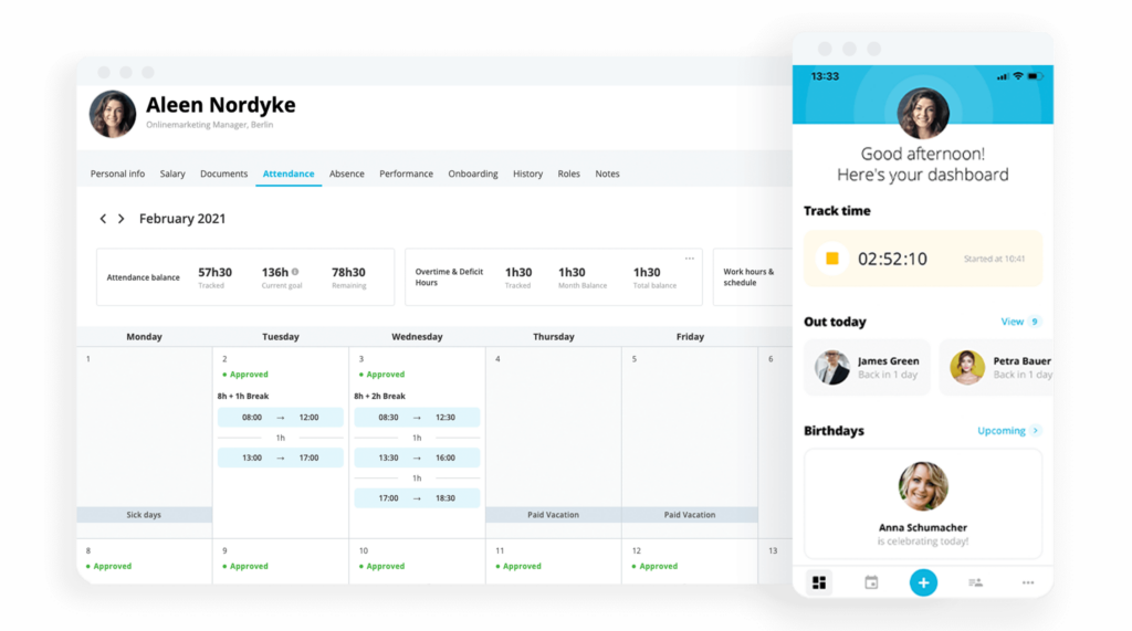 Attendance Tracking Time Tracking with App Laptop