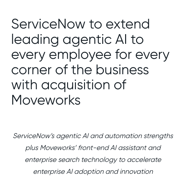 ServiceNow's $2.85B Acquisition of Moveworks